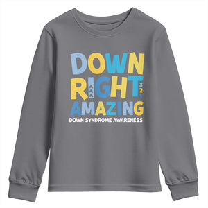 World Down Syndrome Day Youth Sweatshirt 321 Awareness Support Down Right Amazing Three Arrows TS10 Charcoal Print Your Wear