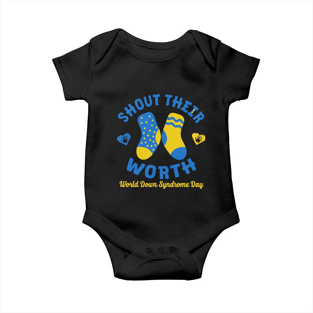 World Down Syndrome Day Baby Onesie 321 Awareness Support Shout Their Worth TS10 Black Print Your Wear