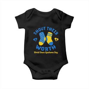World Down Syndrome Day Baby Onesie 321 Awareness Support Shout Their Worth TS10 Black Print Your Wear