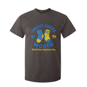 World Down Syndrome Day T Shirt For Kid 321 Awareness Support Shout Their Worth TS10 Dark Chocolate Print Your Wear