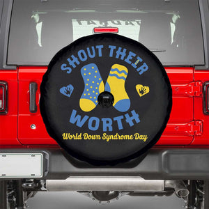 World Down Syndrome Day Spare Tire Cover 321 Awareness Support Shout Their Worth TS10 Black Print Your Wear