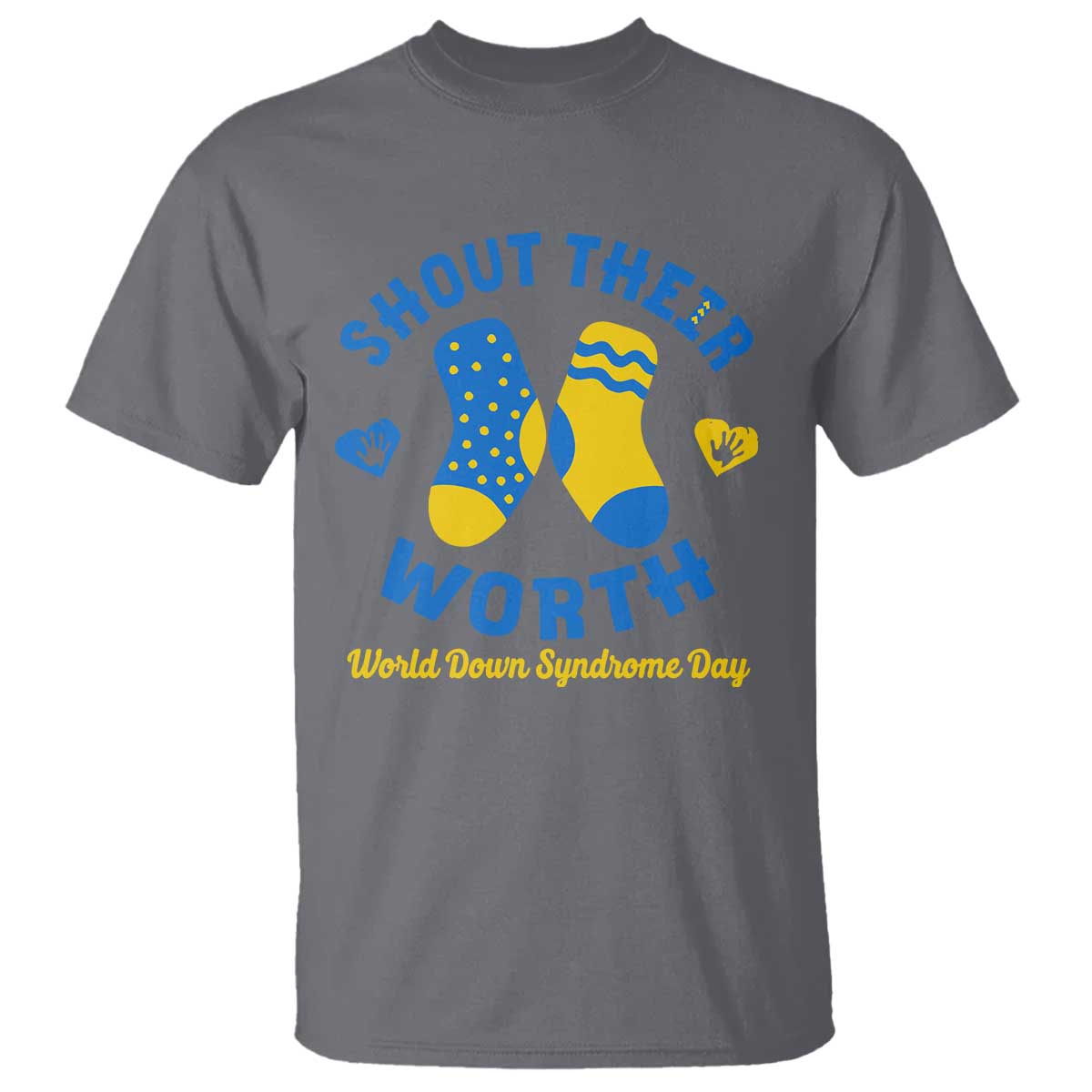 World Down Syndrome Day T Shirt 321 Awareness Support Shout Their Worth TS10 Charcoal Print Your Wear