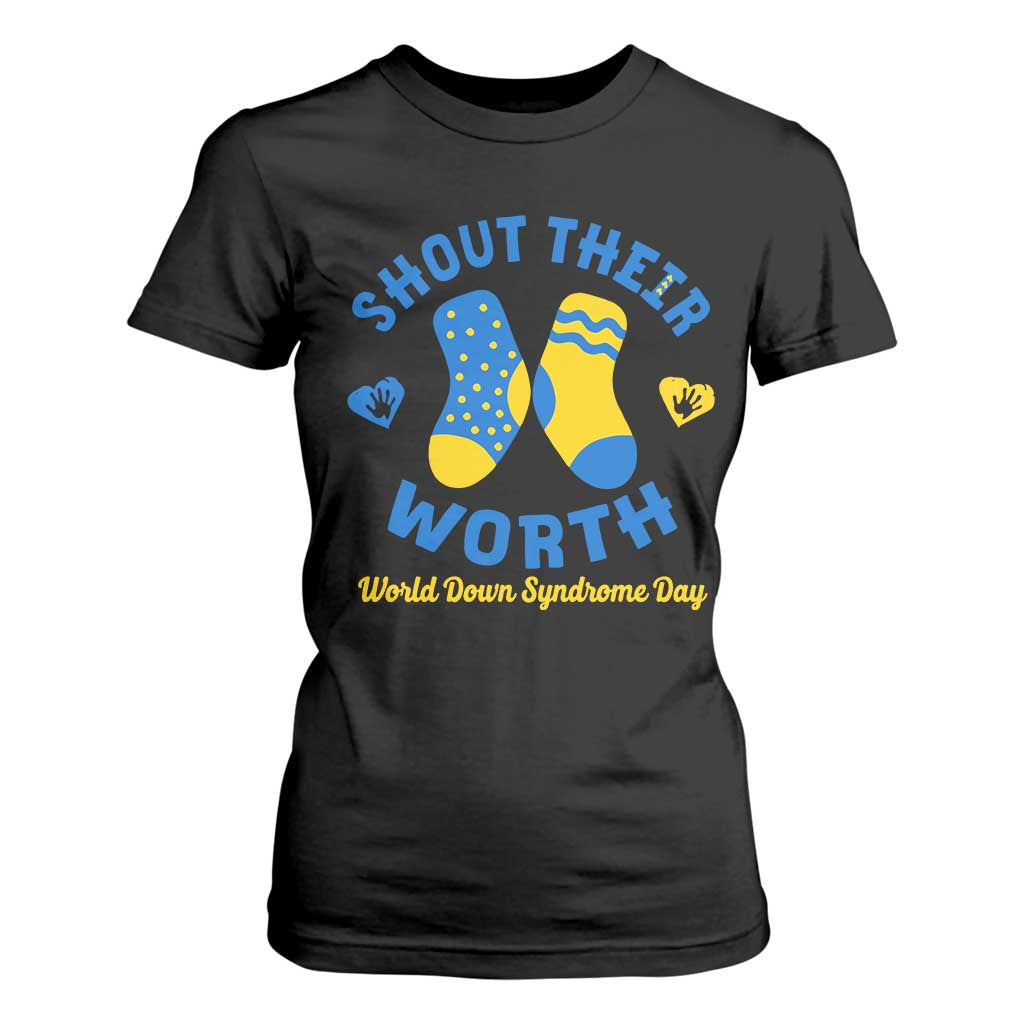 World Down Syndrome Day T Shirt For Women 321 Awareness Support Shout Their Worth TS10 Black Print Your Wear