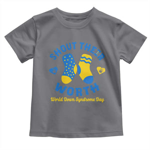 World Down Syndrome Day Toddler T Shirt 321 Awareness Support Shout Their Worth TS10 Charcoal Print Your Wear