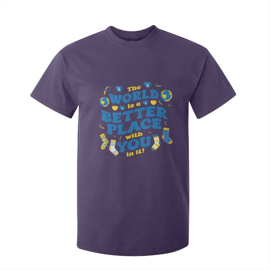 World Down Syndrome Day T Shirt For Kid 321 Awareness Support The World Is Better With You TS10 Purple Print Your Wear
