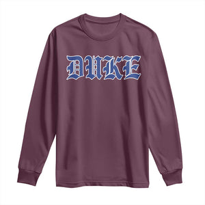Duke Long Sleeve Shirt Vintage City TS10 Maroon Print Your Wear