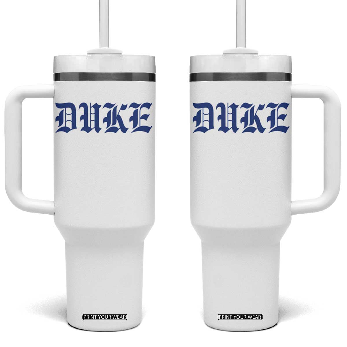 Duke Tumbler With Handle Vintage City TS10 One Size: 40 oz White Print Your Wear