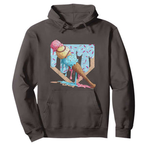 Baseball Ice Cream Dripping Hoodie Baseball Bat Home Plate Drip TS10 Dark Chocolate Print Your Wear
