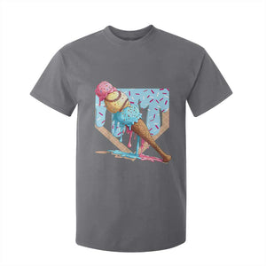 Baseball Ice Cream Dripping T Shirt For Kid Baseball Bat Home Plate Drip TS10 Charcoal Print Your Wear