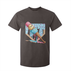 Baseball Ice Cream Dripping T Shirt For Kid Baseball Bat Home Plate Drip TS10 Dark Chocolate Print Your Wear