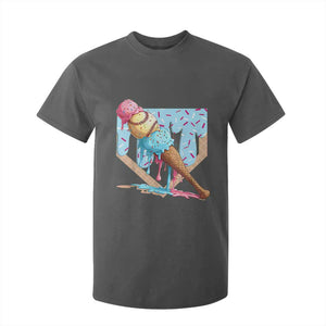 Baseball Ice Cream Dripping T Shirt For Kid Baseball Bat Home Plate Drip TS10 Dark Heather Print Your Wear