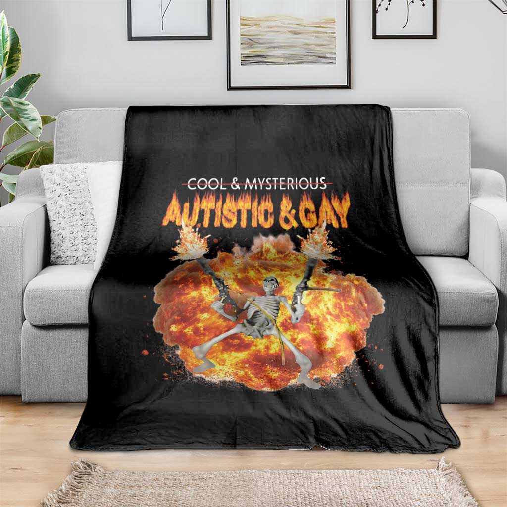 Autistic And Gay Skeleton Explosion Throw Blanket TS10 Print Your Wear