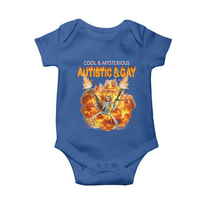 Autistic And Gay Skeleton Explosion Baby Onesie TS10 Royal Blue Print Your Wear