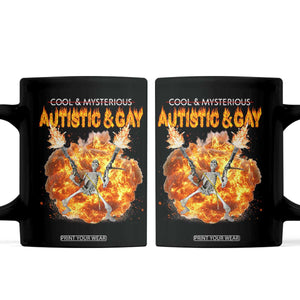Autistic And Gay Skeleton Explosion Coffee Mug TS10 Black Print Your Wear