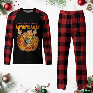 Autistic And Gay Skeleton Explosion Plaid Pajama Set TS10 Buffalo Plaid Print Your Wear