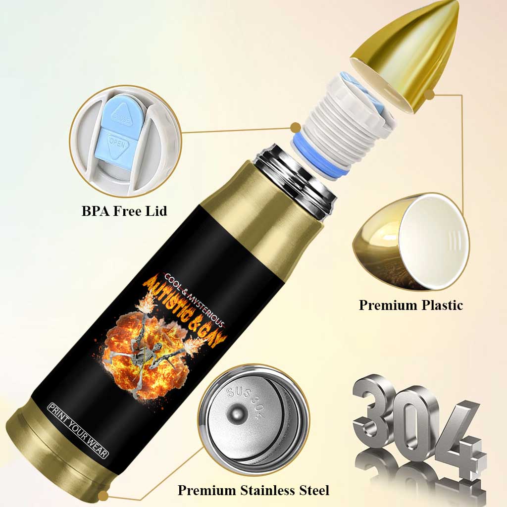Autistic And Gay Skeleton Explosion Bullet Tumbler TS10 Print Your Wear