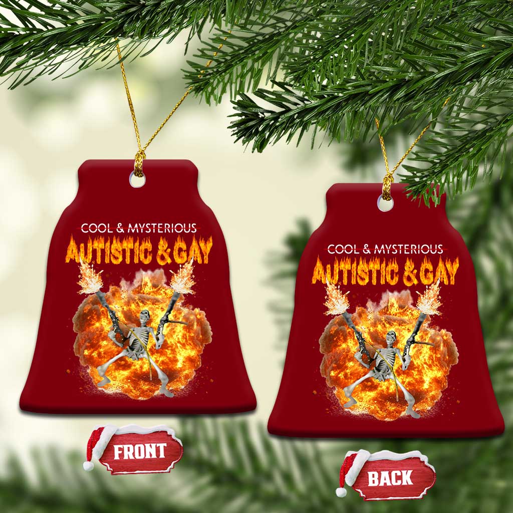 Autistic And Gay Skeleton Explosion Ceramic Ornament TS10 Print Your Wear