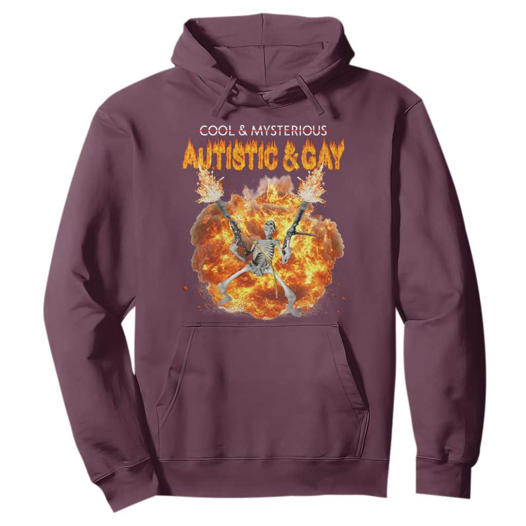 Autistic And Gay Skeleton Explosion Hoodie TS10 Maroon Print Your Wear