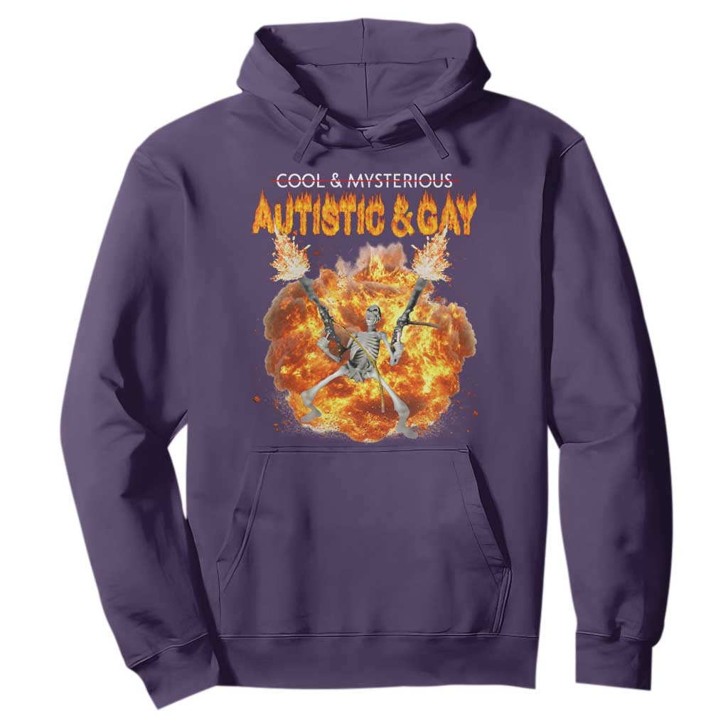 Autistic And Gay Skeleton Explosion Hoodie TS10 Purple Print Your Wear
