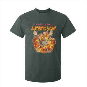 Autistic And Gay Skeleton Explosion T Shirt For Kid TS10 Dark Forest Green Print Your Wear