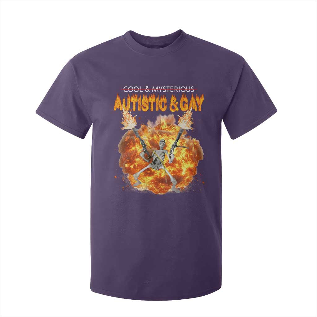 Autistic And Gay Skeleton Explosion T Shirt For Kid TS10 Purple Print Your Wear