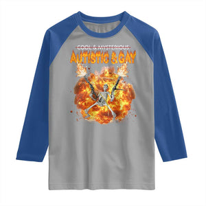 Autistic And Gay Skeleton Explosion Raglan Shirt TS10 Sport Gray Royal Print Your Wear