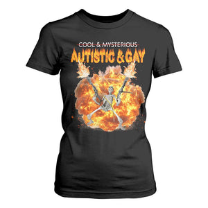 Autistic And Gay Skeleton Explosion T Shirt For Women TS10 Black Print Your Wear