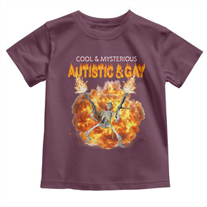 Autistic And Gay Skeleton Explosion Toddler T Shirt TS10 Maroon Print Your Wear