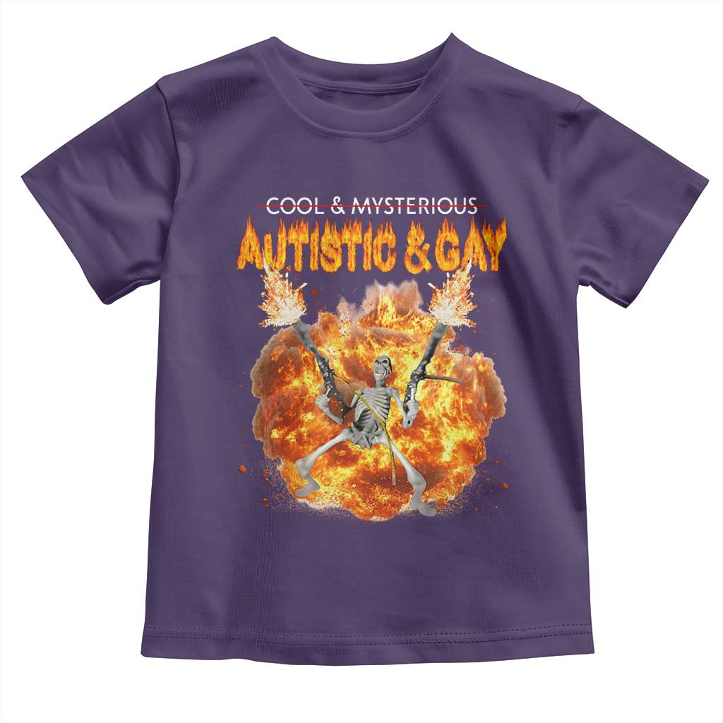 Autistic And Gay Skeleton Explosion Toddler T Shirt TS10 Purple Print Your Wear