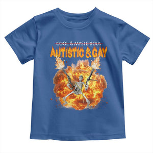 Autistic And Gay Skeleton Explosion Toddler T Shirt TS10 Royal Blue Print Your Wear