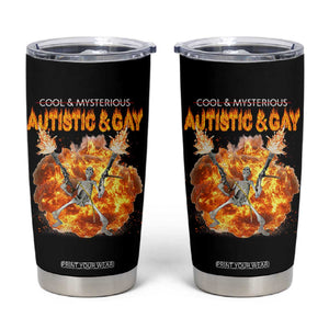 Autistic And Gay Skeleton Explosion Tumbler Cup TS10 Black Print Your Wear