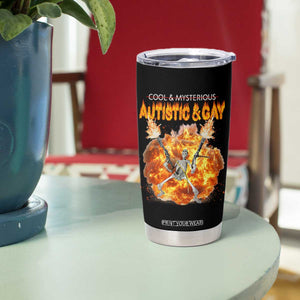 Autistic And Gay Skeleton Explosion Tumbler Cup TS10 Print Your Wear