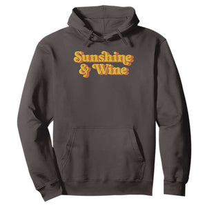 Funny Drinking Hoodie Sunshine & Wine Retro Drinking Summer Vintage 70's TS10 Dark Chocolate Print Your Wear