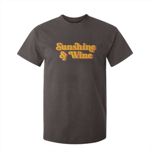 Funny Drinking T Shirt For Kid Sunshine & Wine Retro Drinking Summer Vintage 70's TS10 Dark Chocolate Print Your Wear