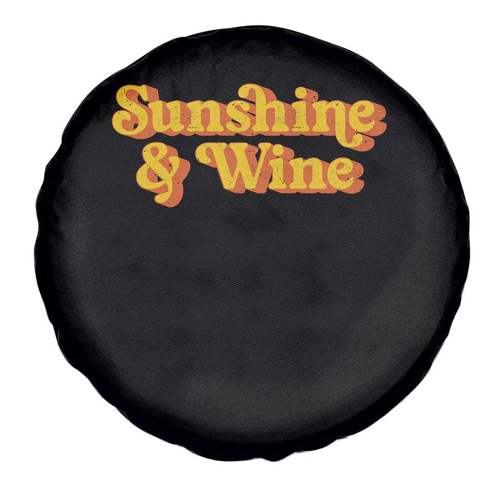 Funny Drinking Spare Tire Cover Sunshine & Wine Retro Drinking Summer Vintage 70's TS10 Print Your Wear