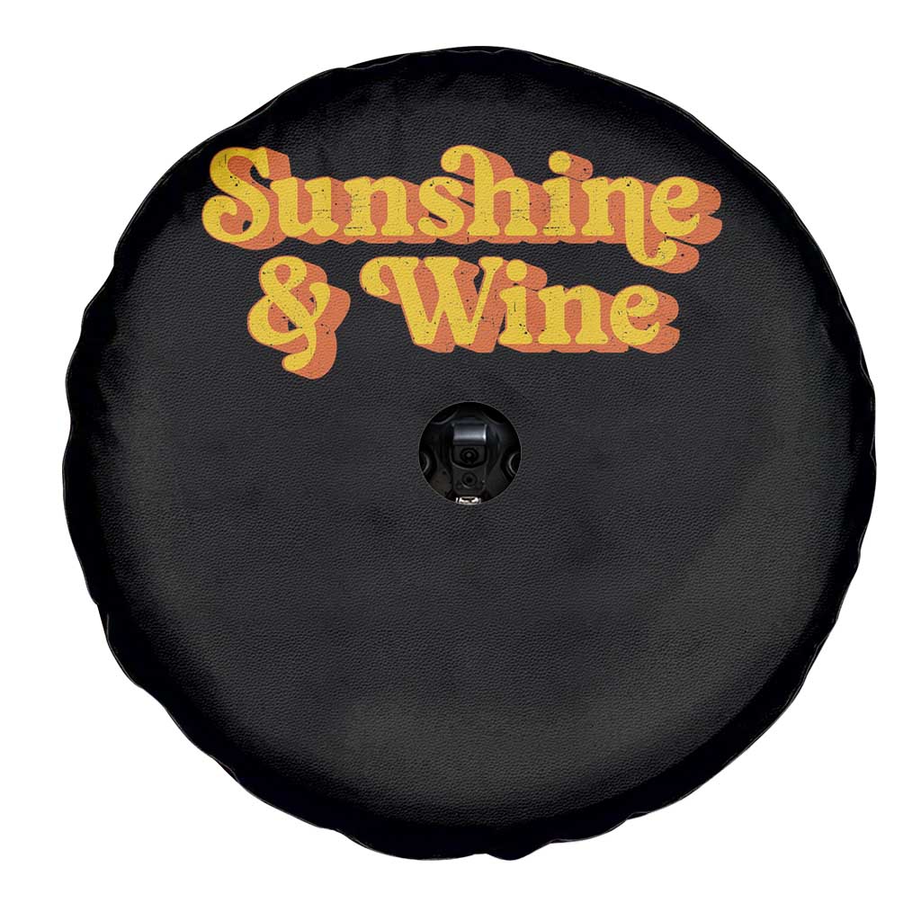 Funny Drinking Spare Tire Cover Sunshine & Wine Retro Drinking Summer Vintage 70's TS10 Print Your Wear