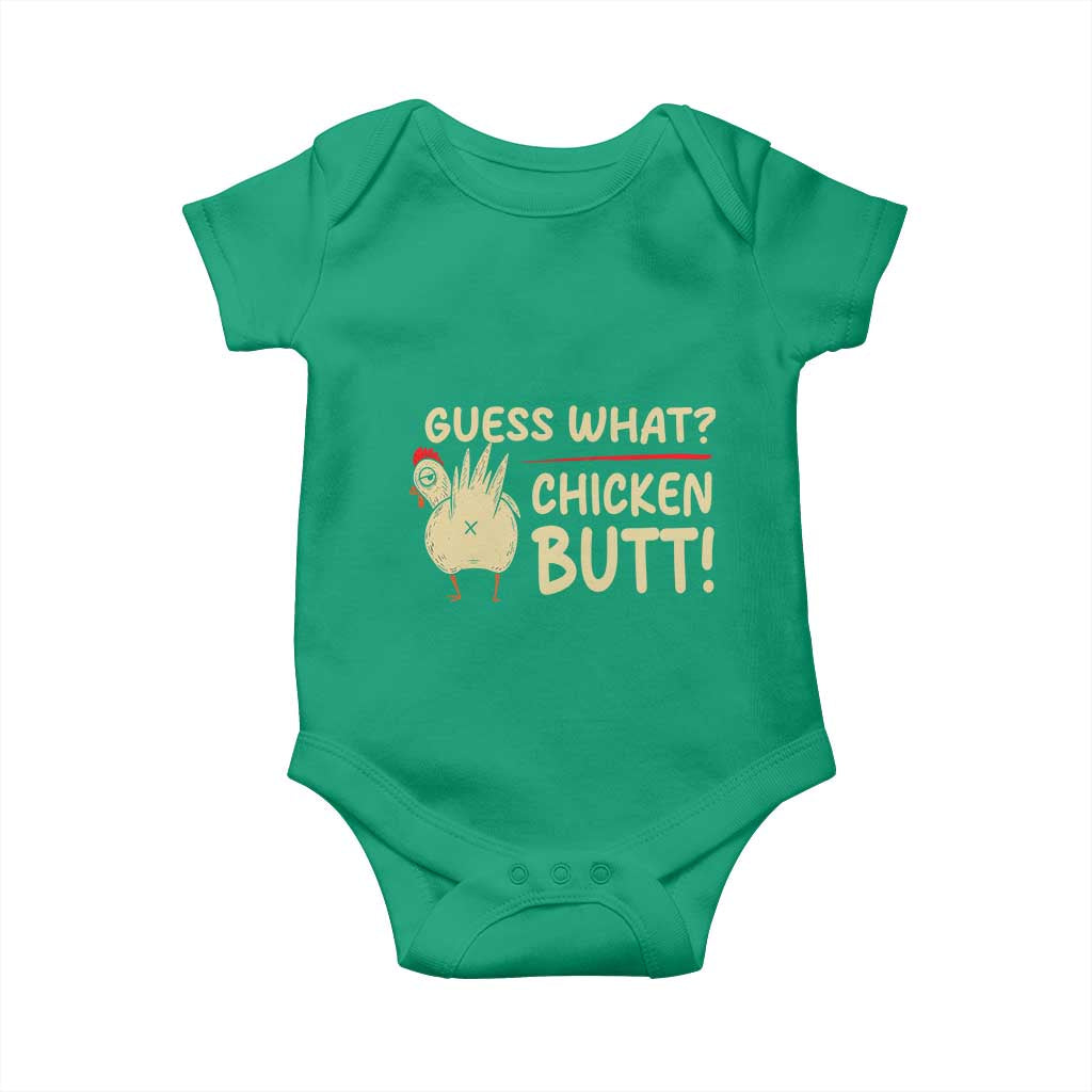 Guess What Chicken Butt Baby Onesie Funny Chicken Farmer Farming TS10 Irish Green Print Your Wear