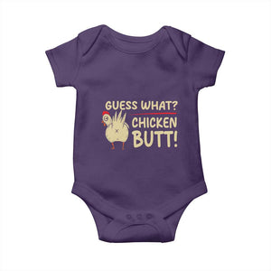 Guess What Chicken Butt Baby Onesie Funny Chicken Farmer Farming TS10 Purple Print Your Wear