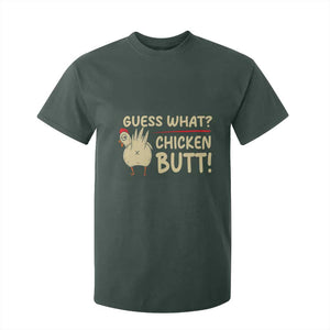 Guess What Chicken Butt T Shirt For Kid Funny Chicken Farmer Farming TS10 Dark Forest Green Print Your Wear