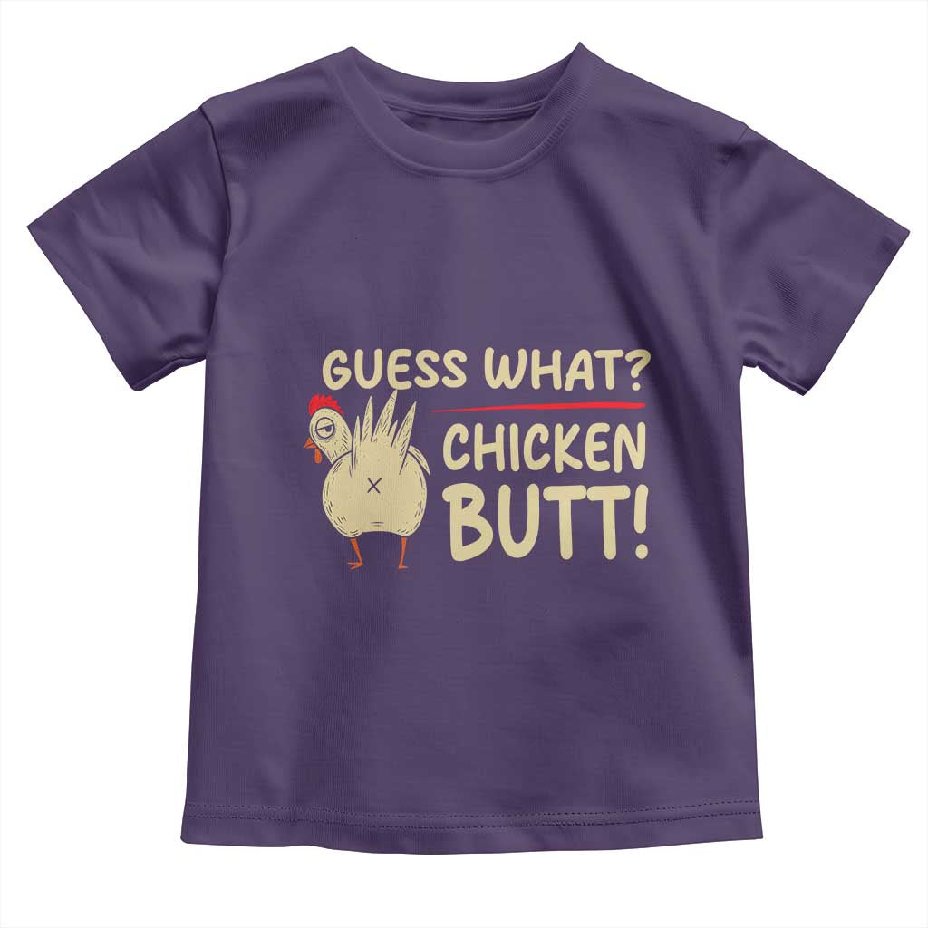 Guess What Chicken Butt Toddler T Shirt Funny Chicken Farmer Farming TS10 Purple Print Your Wear