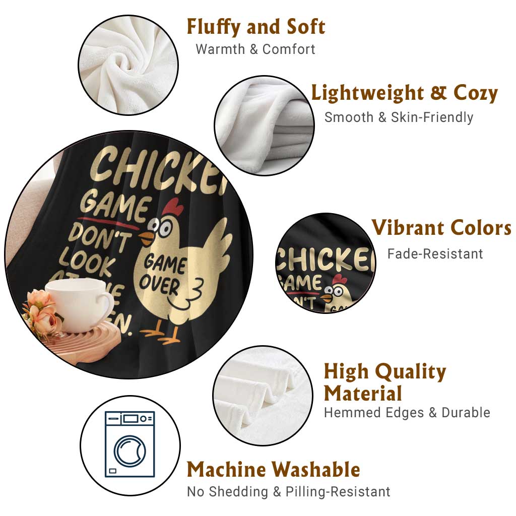 Funny Chicken Game Dont Look At The Chicken Throw Blanket TS10 Print Your Wear
