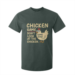 Funny Chicken Game Dont Look At The Chicken T Shirt For Kid TS10 Dark Forest Green Print Your Wear