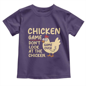 Funny Chicken Game Dont Look At The Chicken Toddler T Shirt TS10 Purple Print Your Wear