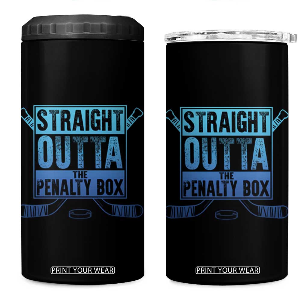 Ice Hockey Player Gifts 4 in 1 Can Cooler Tumbler Straight Outta The Penalty Box TS10 One Size: 16 oz Black Print Your Wear