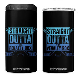 Ice Hockey Player Gifts 4 in 1 Can Cooler Tumbler Straight Outta The Penalty Box TS10 One Size: 16 oz Black Print Your Wear