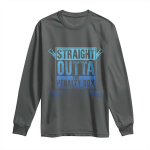 Ice Hockey Player Gifts Long Sleeve Shirt Straight Outta The Penalty Box TS10 Dark Heather Print Your Wear