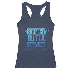 Ice Hockey Player Gifts Racerback Tank Top Straight Outta The Penalty Box TS10 Navy Print Your Wear