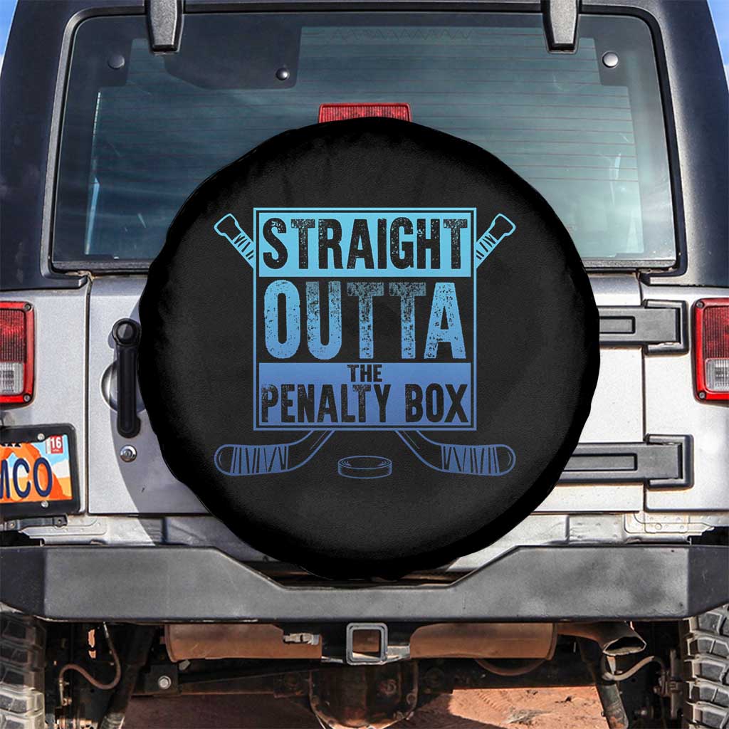 Ice Hockey Player Gifts Spare Tire Cover Straight Outta The Penalty Box TS10 No hole Black Print Your Wear