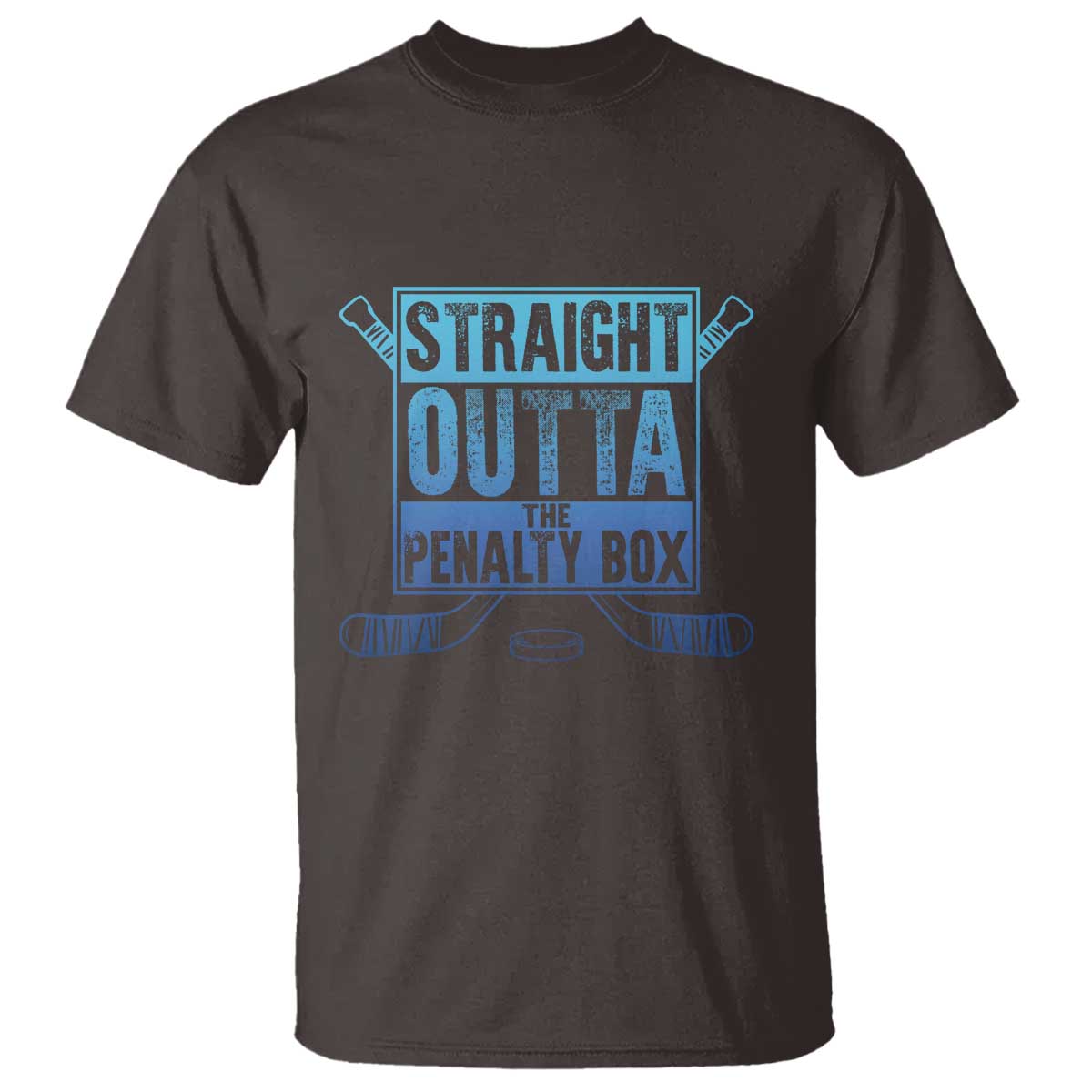 Ice Hockey Player Gifts T Shirt Straight Outta The Penalty Box TS10 Dark Chocolate Print Your Wear