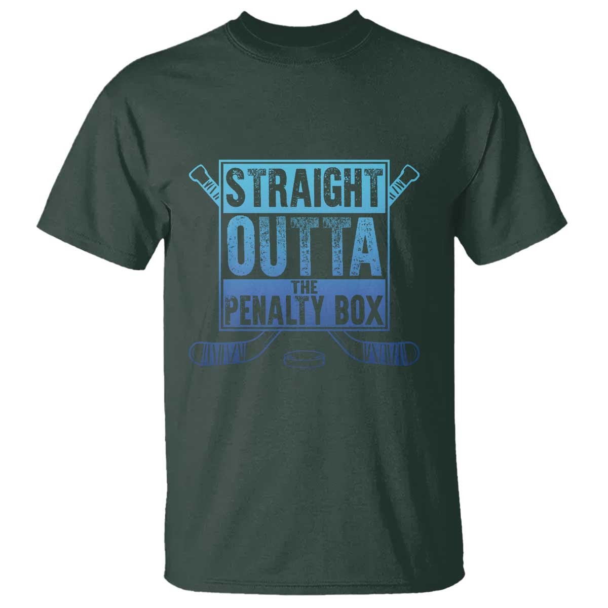 Ice Hockey Player Gifts T Shirt Straight Outta The Penalty Box TS10 Dark Forest Green Print Your Wear
